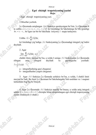 egri chiziqli trapetsiya — DOC