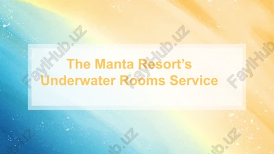 the manta resort’s underwater rooms service — PPTX