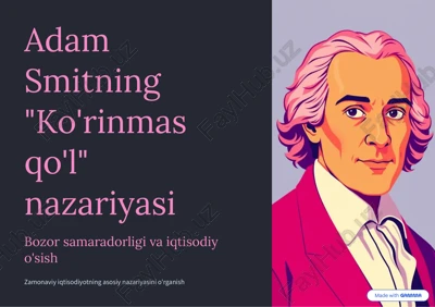 adam smitning "ko'rinmas qo'l" nazariyasi — PDF