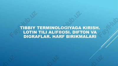 tibbiy terminologiya — PPTX