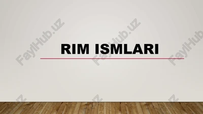 rim ismlari — PPTX
