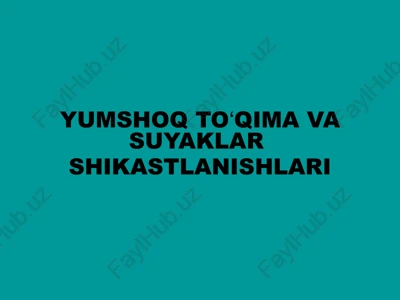 yumshoq toʻqimava suyaklar shikastlanishlari — PPTX