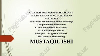 maxkamova madinaning mustaqilishi — PPTX
