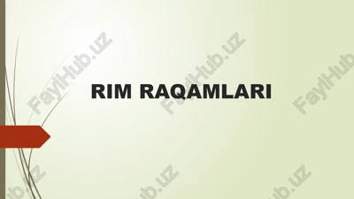 rim raqamlari — PPTX