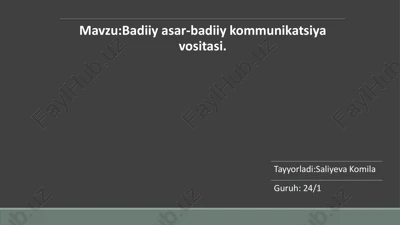 badiiy asar-badiiy kommunikatsiya vositasi — PDF