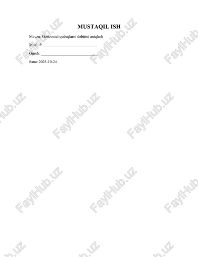 gorizontal quduqlarni debitini aniqlash — DOCX