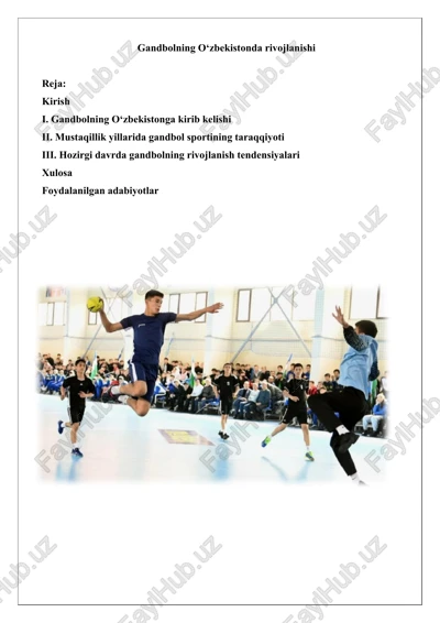 gandbolning o‘zbekistonda rivojlanishi — DOCX