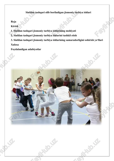 sinfdan tashqari jismoniy tarbiya ishlari — DOCX