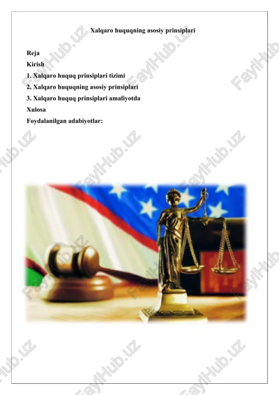 xalqaro huquq prinsiplari tizimi — DOCX