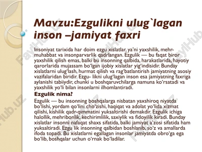 ezgulikniulug`laganinson–jamiyatfaxri — PPTX