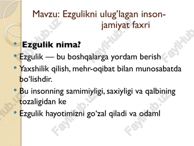 ezgulikni ulug’laganinson - jamiyat faxri — PPTX