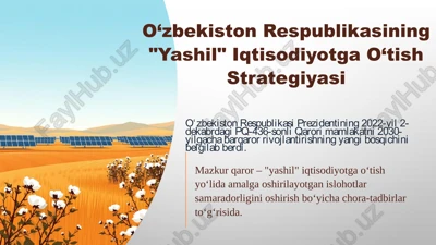 "yashil" iqtisodiyotga o‘tish strategiyasi — PPTX