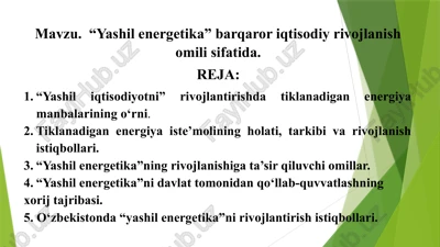 yashilenergetika — PPTX