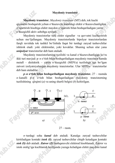 maydoniy transistor — DOCX