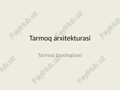 tarmoq arxitekturasi — PPTX