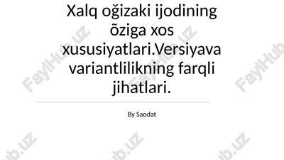 examples and analysis of uzbek text in latin script — PPTX