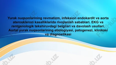 yurak nuqsonlarining rivojlanish sabablari — PPTX