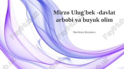ulug'bek rasadxonasi — PPTX