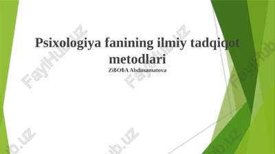 psixologiya fanining ilmiy tadqiqot metodlari — PPTX