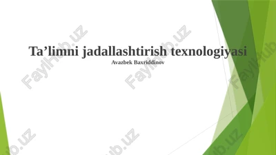 taʼlimni jadallashtirish texnologiyasi — PPTX
