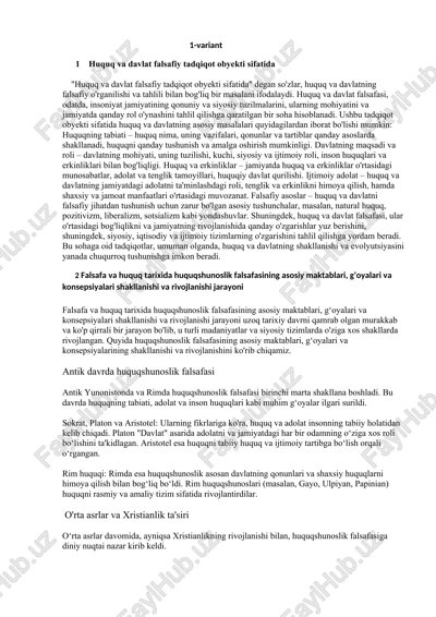 huquq va davlat falsafiy tadqiqot obyekti sifatida — DOCX