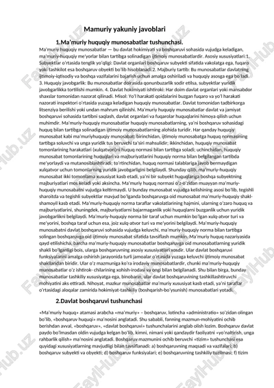 ma’muriy yakuniy javoblari — DOCX