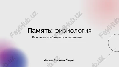 pamyat fiziologiya — PDF