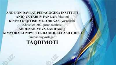 molekulyar orbitallar nazariyasi — PPTX