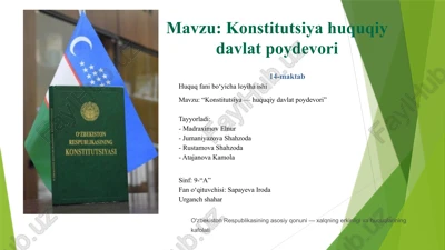 konstitutsiya huquqiy davlat poydevori — PPTX