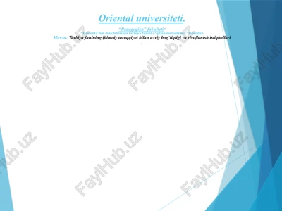 tarbiya fanining ijtimoiy taraqqiyot bilan uzviy bog‘liqligi va rivojlanish istiqbollar — PPTX