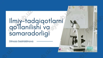 ilmiy-tadqiqotlarni qo‘llanilishi va samaradorligi — PDF