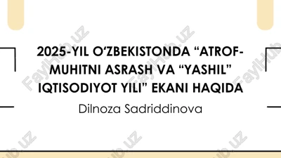 atrof-muhitni asrash va yashil iqtisodiyot yili — PDF