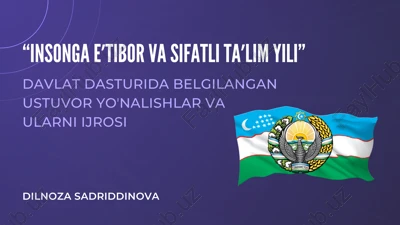 "insonga eʼtibor va sifatli taʼlim yili" davlat dasturi — PDF