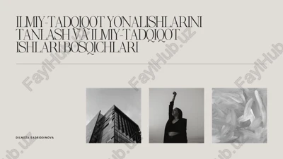 ilmiy-tadqiqot yo‘nalishlarini tanlash va ilmiy-tadqiqot ishlari bosqichlari — PDF