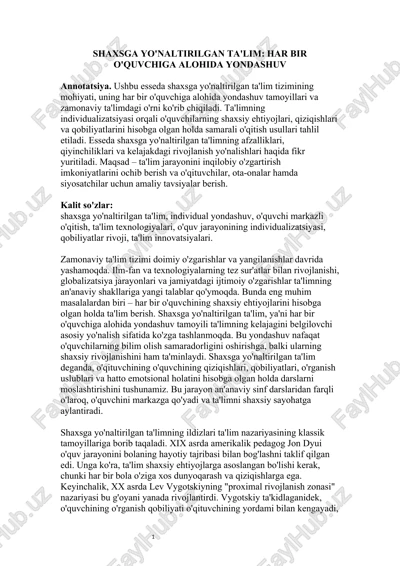 shaxsga yo'naltirilgan ta'lim — DOCX