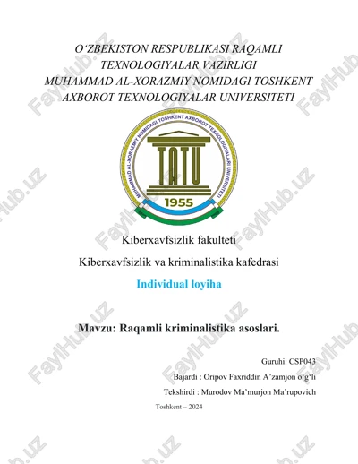 raqamli kriminalistika asoslari — DOCX