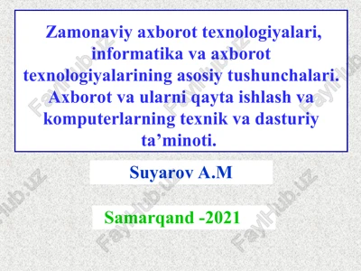 zamonaviy axborot texnologiyalari — PPT