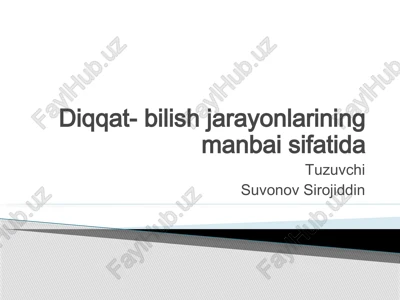 diqqat-bilish jarayonlari — PPTX
