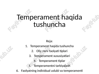 temperament haqida tushuncha — PPTX