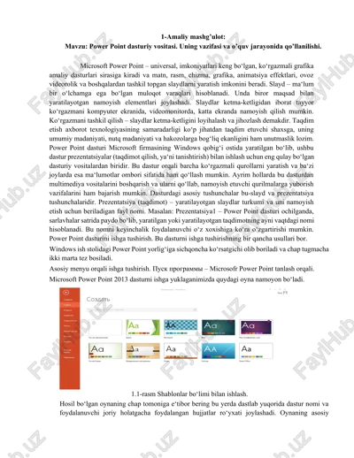 power point dasturiy vositasi — DOCX