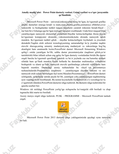 power point dasturiy vositasi — DOCX