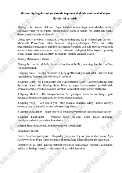 ispring dasturi — DOCX