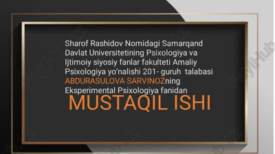 xotiraning rivojlanishi — PDF