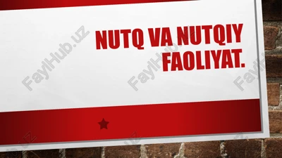 nutq va nutqiy faoliyat — PPTX