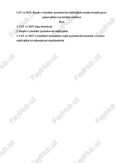ujt va mjt. raqib o‘yinchilar joylashuvini tahlil qilish asosida foydali qaror qabul qilish to‘p kiritish taktikasi — DOCX