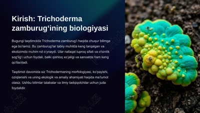 trichoderma zamburugʻining biologiyasi — PPTX