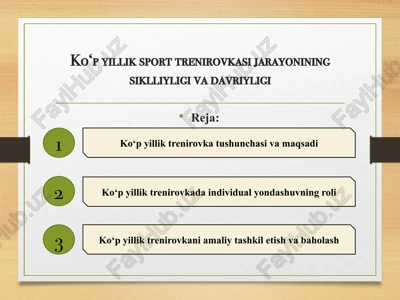 ko‘p yillik sport trenirovkasi jarayonining siklliyligi va davriyligi — PPTX