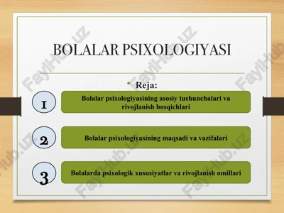 bolalar psixologiyasi — PPTX
