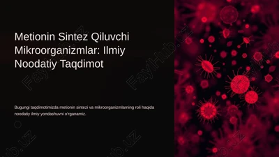 metionin sintez qiluvchi mikroorganizmlar: ilmiy noodatiy taqdimot — PPTX