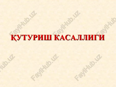 quturish kasalligi — PPT